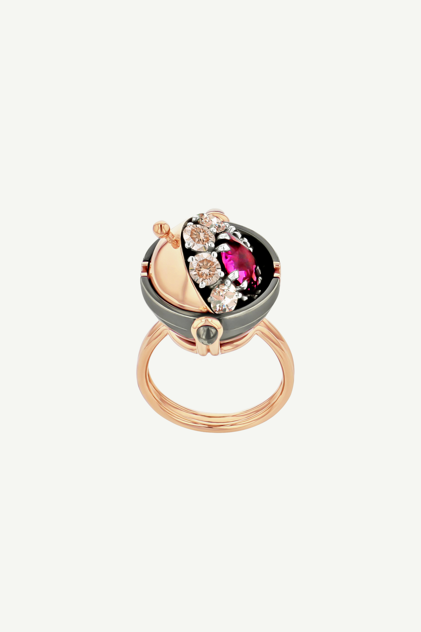 Bague Sphère Saphir Rose