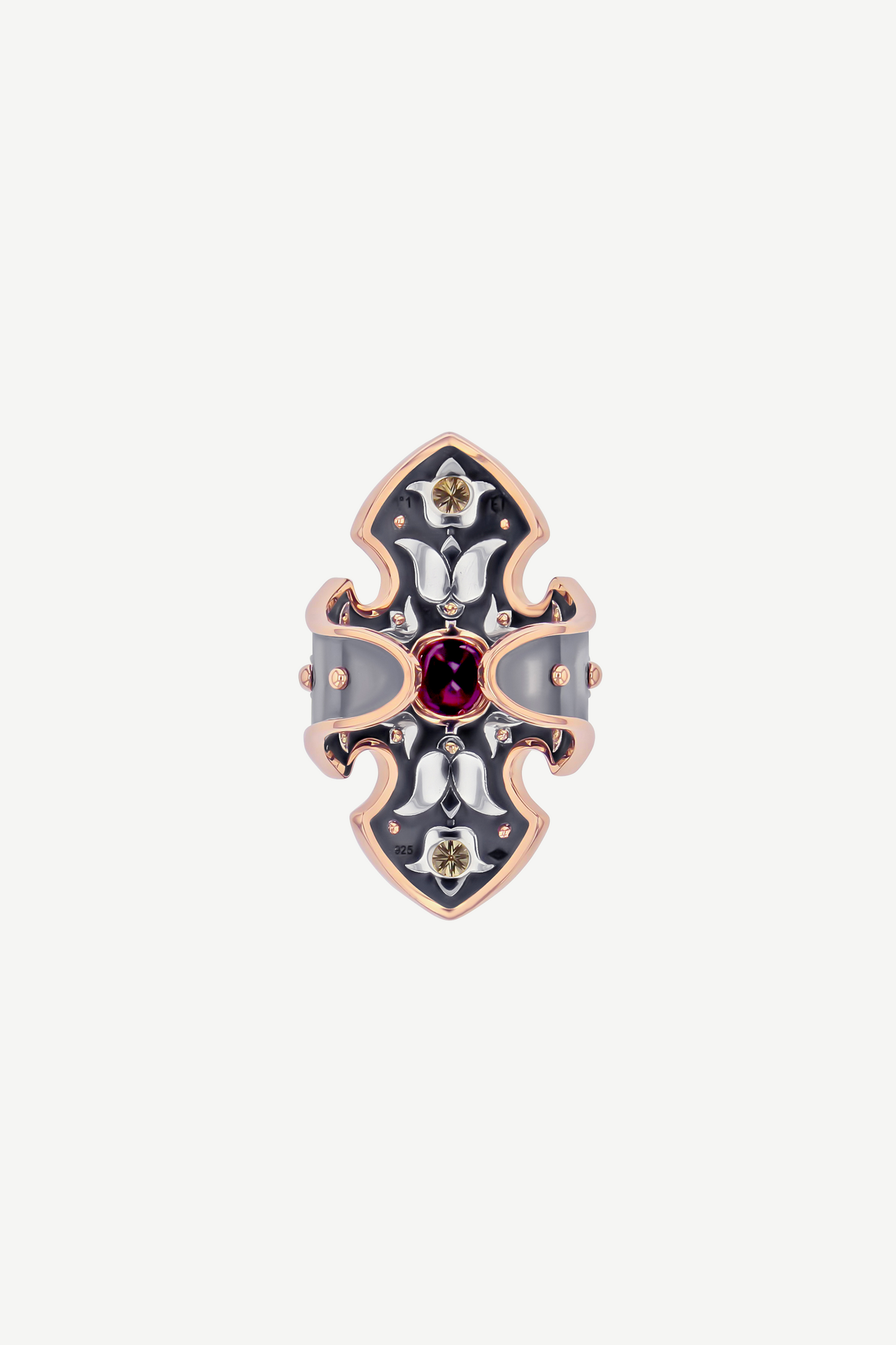 Bague Bouclier Saphir Rose